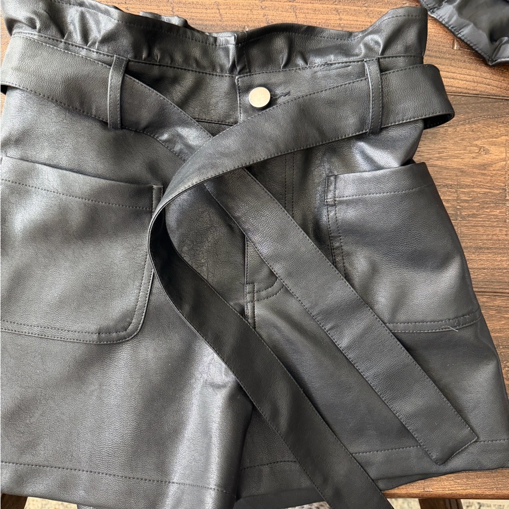 Blue Rain Textured Black Shorts